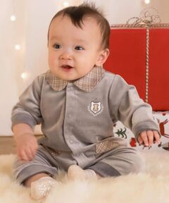 SLAP SLIP BABY / スラップ スリップ ベビー ロンパース | 【お揃い】チェック柄襟付アニマルおしりクマさんロンパースベビー(60~80cm)