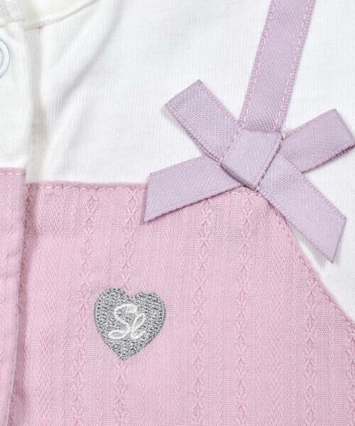 SLAP SLIP BABY / スラップ スリップ ベビー ロンパース | 【お揃い】リボン付きストライプレースフリルロンパースベビー(70~80cm) | 詳細4