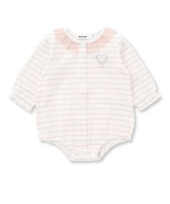 SLAP SLIP BABY / スラップ スリップ ベビー ロンパース | チュール襟花柄ボーダーボディミニベビー(60~80cm)