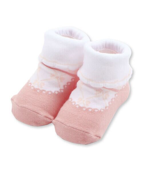 SLAP SLIP BABY/スラップ スリップ ベビー スカラップ縁ストラップシューズ風ソックスベビー(9~12cm) ピンク系 ワンサイズ(9-12cm) SLAP SLIP BABY/スラップ スリップ ベビー スカラップ縁ストラップシューズ風ソックスベビー(9~12cm) ピンク系 ワンサイズ(9-12cm)