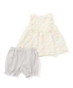 SLAP SLIP BABY / スラップ スリップ ベビー ベビー・キッズウエア | 肩フリルレースシフォンワンピース+ブルマ2点セットベビー(70~80cm)