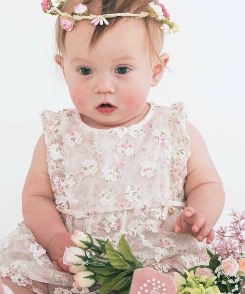 SLAP SLIP BABY / スラップ スリップ ベビー ベビー・キッズウエア | 肩フリルレースシフォンワンピース+ブルマ2点セットベビー(70~80cm) | 詳細2