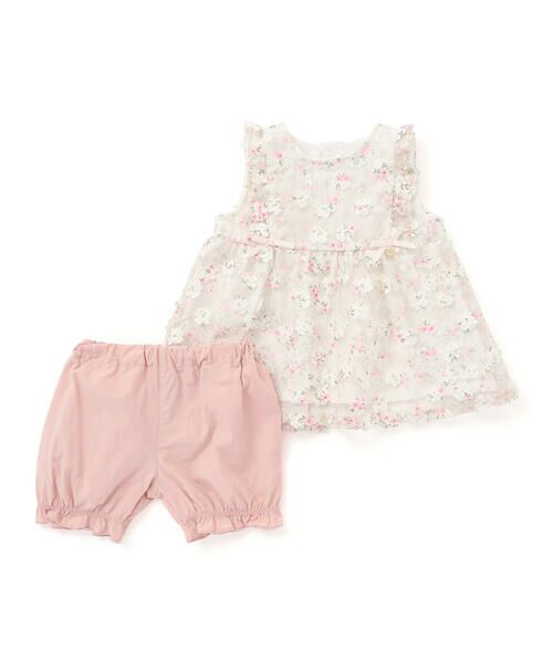 SLAP SLIP BABY / スラップ スリップ ベビー ベビー・キッズウエア | 肩フリルレースシフォンワンピース+ブルマ2点セットベビー(70~80cm) | 詳細4