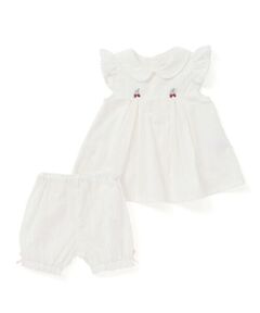 SLAP SLIP BABY / スラップ スリップ ベビー ベビー・キッズウエア | デニムレースイチゴ刺しゅう襟ワンピース+ブルマセットベビー(70~80cm)