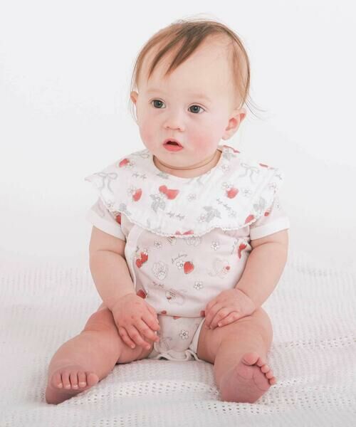 SLAP SLIP BABY / スラップ スリップ ベビー スタイ・ビブ | 【お揃い】縁レース恐竜イチゴおもちゃマルチ総柄スタイ | 詳細1