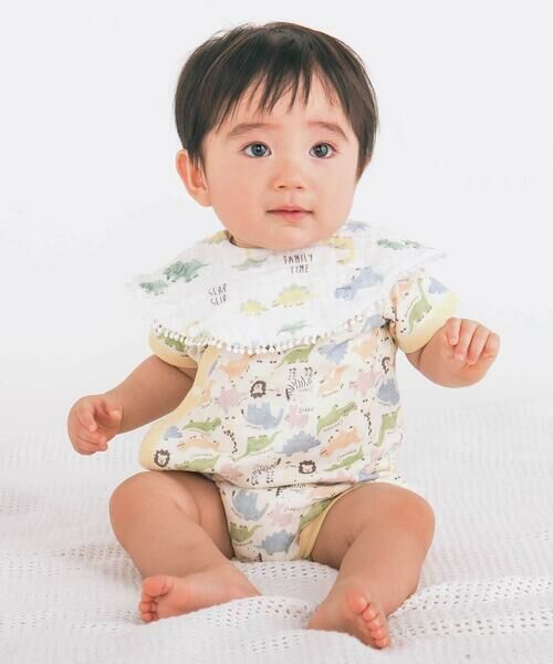 SLAP SLIP BABY / スラップ スリップ ベビー スタイ・ビブ | 【お揃い】縁レース恐竜イチゴおもちゃマルチ総柄スタイ | 詳細3