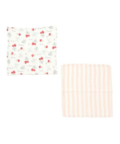 SLAP SLIP BABY / スラップ スリップ ベビー ハンカチ | 【お揃い】恐竜イチゴおもちゃマルチ総柄ボーダーチェックハンカチ2点セット | 詳細1