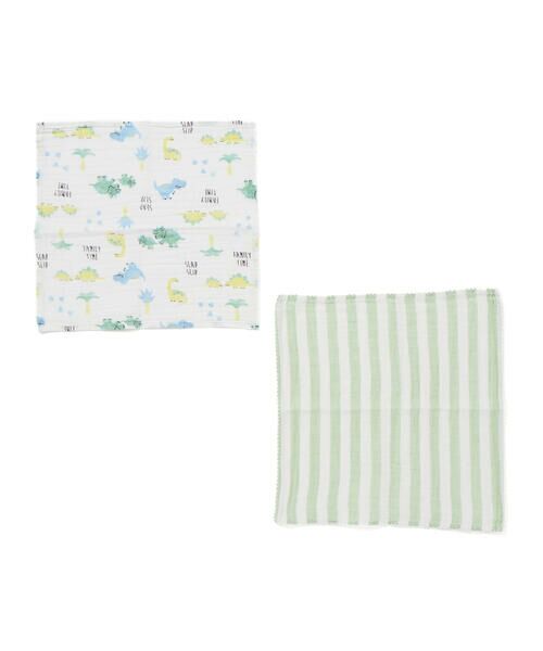 SLAP SLIP BABY / スラップ スリップ ベビー ハンカチ | 【お揃い】恐竜イチゴおもちゃマルチ総柄ボーダーチェックハンカチ2点セット | 詳細7