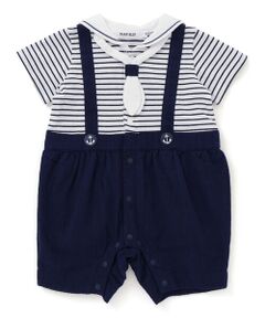 SLAP SLIP BABY / スラップ スリップ ベビー ロンパース | 【お揃い】タイ付きサロペットドッキングセーラー襟マリン風ロンパースベビー(70~80cm)