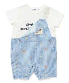 SLAP SLIP BABY / スラップ スリップ ベビー ロンパース | ストライプデニム風サロペットプリントベビー(60~80cm)