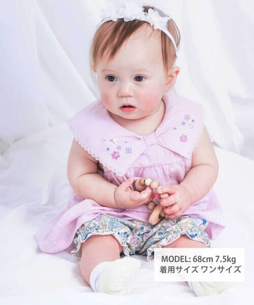 SLAP SLIP BABY / スラップ スリップ ベビー ベビー・キッズウエア | 花刺しゅうリボン襟チュニック+花柄ブルマセットアップベビー(70~80cm) | 詳細6