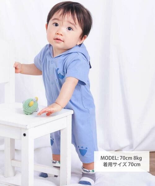 SLAP SLIP BABY / スラップ スリップ ベビー ロンパース | トゲトゲとさかフード付きロンパース+恐竜スタイ2点セットベビー(70~80cm) | 詳細1