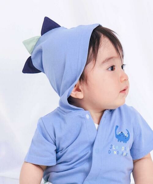 SLAP SLIP BABY / スラップ スリップ ベビー ロンパース | トゲトゲとさかフード付きロンパース+恐竜スタイ2点セットベビー(70~80cm) | 詳細7