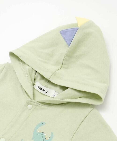 SLAP SLIP BABY / スラップ スリップ ベビー ロンパース | トゲトゲとさかフード付きロンパース+恐竜スタイ2点セットベビー(70~80cm) | 詳細12
