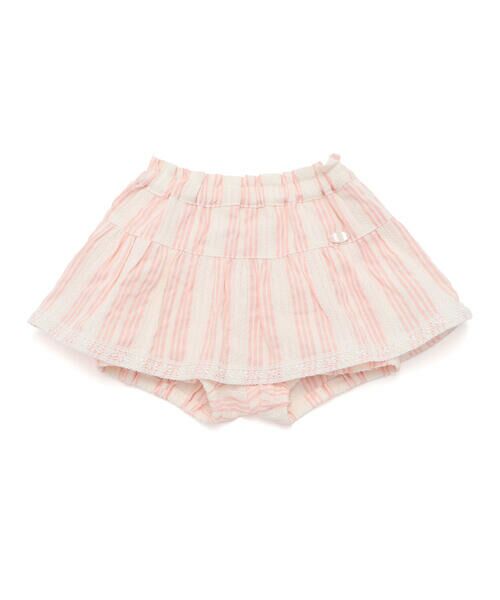 SLAP SLIP BABY/スラップ スリップ ベビー ストライプレース花柄ブルマ付きスカートベビー ピンク系(ストライプ) ワンサイズ SLAP SLIP BABY/スラップ スリップ ベビー ストライプレース花柄ブルマ付きスカートベビー ピンク系(ストライプ) ワンサイズ