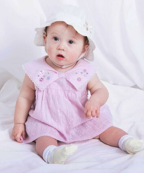 BABY♡スカラップ柄JSK♡プリドロ付リボンコーム BABY♡スカラップ柄JSK♡プリドロ付リボンコーム