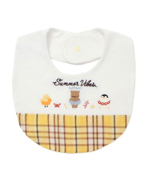 SLAP SLIP BABY / スラップ スリップ ベビー スタイ・ビブ | ストライプチェック切り替えアニマル恐竜プリント刺しゅうスタイベビー | 詳細4