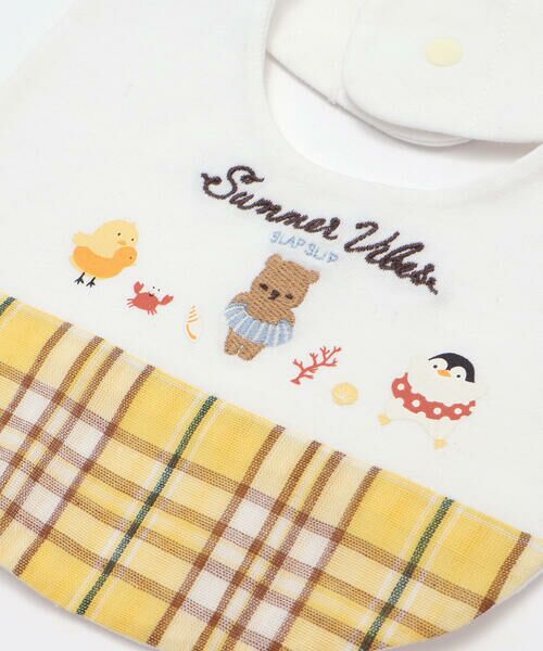 SLAP SLIP BABY / スラップ スリップ ベビー スタイ・ビブ | ストライプチェック切り替えアニマル恐竜プリント刺しゅうスタイベビー | 詳細6