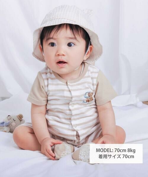SLAP SLIP BABY / スラップ スリップ ベビー ロンパース | おしりクマさんボーダー切り替えロンパースベビー(60~80cm) | 詳細3