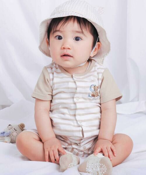 SLAP SLIP BABY / スラップ スリップ ベビー ロンパース | おしりクマさんボーダー切り替えロンパースベビー(60~80cm) | 詳細4