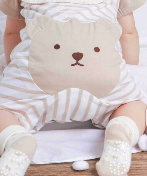 SLAP SLIP BABY / スラップ スリップ ベビー ロンパース | おしりクマさんボーダー切り替えロンパースベビー(60~80cm) | 詳細6