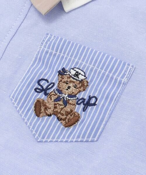 VALENTINO ストライプリボンタイ付きシャツロンパース