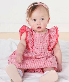 SLAP SLIP BABY / スラップ スリップ ベビー ベビー・キッズウエア | 【お揃い】イチゴレモンフルーツ柄チェック切り替えワンピース+ブルマセットアップベビー(70~80cm)