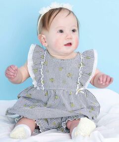 SLAP SLIP BABY / スラップ スリップ ベビー ベビー・キッズウエア | 【お揃い】イチゴレモンフルーツ柄チェック切り替えワンピース+ブルマセットアップベビー(70~80cm)