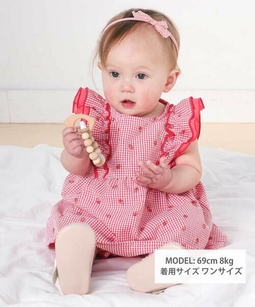 SLAP SLIP BABY / スラップ スリップ ベビー ベビー・キッズウエア | 【お揃い】イチゴレモンフルーツ柄チェック切り替えワンピース+ブルマセットアップベビー(70~80cm) | 詳細1