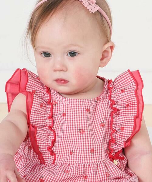 SLAP SLIP BABY / スラップ スリップ ベビー ベビー・キッズウエア | 【お揃い】イチゴレモンフルーツ柄チェック切り替えワンピース+ブルマセットアップベビー(70~80cm) | 詳細2