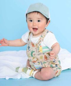 SLAP SLIP BABY / スラップ スリップ ベビー ベビー・キッズウエア | 【お揃い】恐竜海モチーフ総柄サロペット+海のいきものプリントボディミニセットベビー(70~80cm)