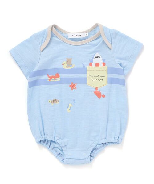 SLAP SLIP BABY / スラップ スリップ ベビー ベビー・キッズウエア | 【お揃い】恐竜海モチーフ総柄サロペット+海のいきものプリントボディミニセットベビー(70~80cm) | 詳細2