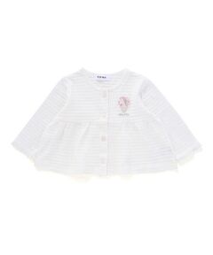 SLAP SLIP BABY / スラップ スリップ ベビー ベビー・キッズウエア | 袖レース胸刺しゅう切り替え針抜きボーダーカーディガンベビー(70~80cm)