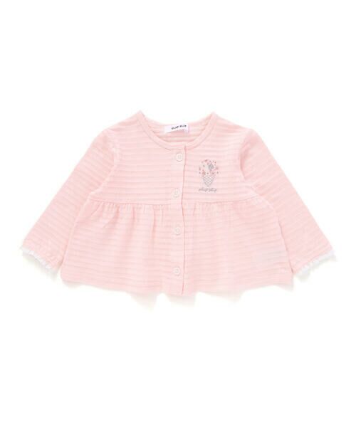 SLAP SLIP BABY / スラップ スリップ ベビー ベビー・キッズウエア | 袖レース胸刺しゅう切り替え針抜きボーダーカーディガンベビー(70~80cm) | 詳細3