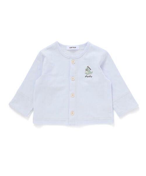 SLAP SLIP BABY/スラップ スリップ ベビー 恐竜クマ胸刺しゅう袖折り返しドットカーディガンベビー(70~80cm) ブルー ワンサイズ(70~80cm) SLAP SLIP BABY/スラップ スリップ ベビー 恐竜クマ胸刺しゅう袖折り返しドットカーディガンベビー(70~80cm) ブルー ワンサイズ(70~80cm)