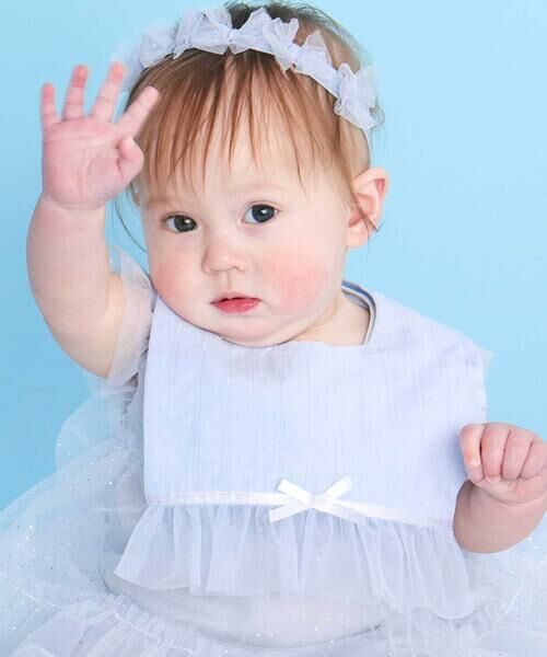 SLAP SLIP BABY / スラップ スリップ ベビー スタイ・ビブ | ドットストライプ裾チュールスタイベビー | 詳細4