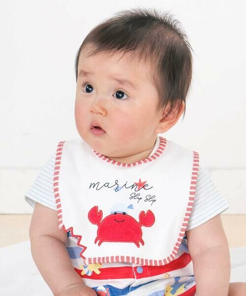 SLAP SLIP BABY / スラップ スリップ ベビー スタイ・ビブ | サメカニパイルパッチ刺しゅうガブッとチョッキンギザギザスタイベビー | 詳細1