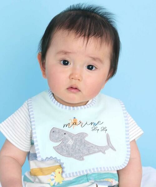 SLAP SLIP BABY / スラップ スリップ ベビー スタイ・ビブ | サメカニパイルパッチ刺しゅうガブッとチョッキンギザギザスタイベビー | 詳細8