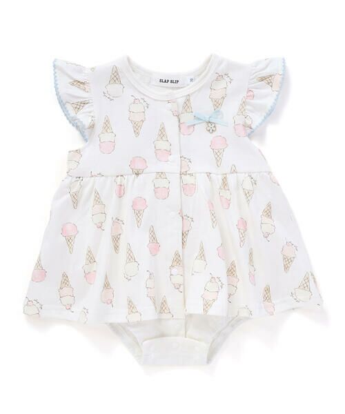 SLAP SLIP BABY / スラップ スリップ ベビー ロンパース | 【お揃い】アイスチェリーレモン総柄フリル袖ロンパースベビー(60~80cm) | 詳細1