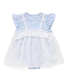 SLAP SLIP BABY / スラップ スリップ ベビー ロンパース | 肩リボンお花レース切り替えロンパースベビー(70~80cm)