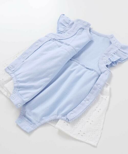 SLAP SLIP BABY / スラップ スリップ ベビー ロンパース | 肩リボンお花レース切り替えロンパースベビー(70~80cm) | 詳細10