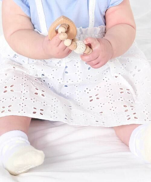 SLAP SLIP BABY / スラップ スリップ ベビー ロンパース | 肩リボンお花レース切り替えロンパースベビー(70~80cm) | 詳細2