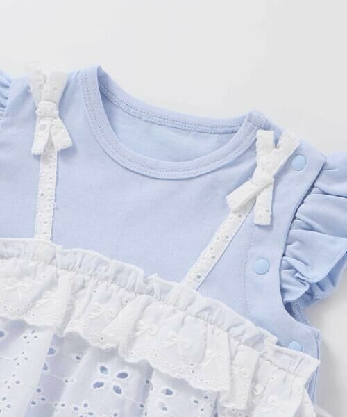 SLAP SLIP BABY / スラップ スリップ ベビー ロンパース | 肩リボンお花レース切り替えロンパースベビー(70~80cm) | 詳細5