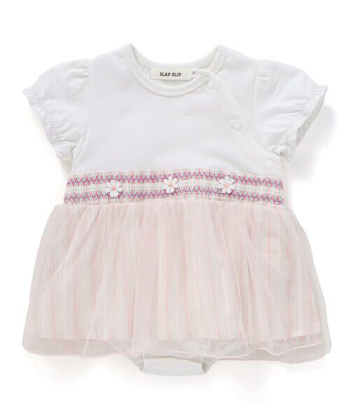 SLAP SLIP BABY / スラップ スリップ ベビー ロンパース | 【お揃い】マルチストライプチュールスカートスモッキングロンパースベビー(70~80cm) | 詳細3