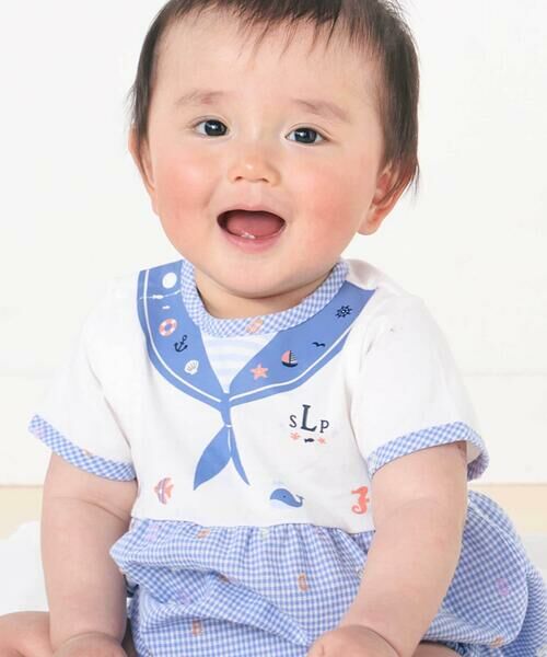 SLAP SLIP BABY / スラップ スリップ ベビー ロンパース | トロンプルイユプリントチェックドットロンパースベビー(60~80cm) | 詳細2