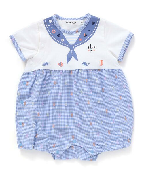 SLAP SLIP BABY / スラップ スリップ ベビー ロンパース | トロンプルイユプリントチェックドットロンパースベビー(60~80cm) | 詳細3