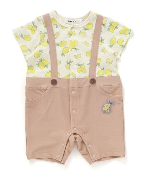 SLAP SLIP BABY / スラップ スリップ ベビー ロンパース | 【お揃い】レモンアニマル恐竜いきもの総柄サロペットドッキングロンパースベビー(70~80cm) | 詳細15