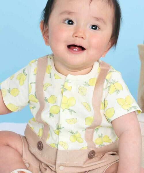 SLAP SLIP BABY / スラップ スリップ ベビー ロンパース | 【お揃い】レモンアニマル恐竜いきもの総柄サロペットドッキングロンパースベビー(70~80cm) | 詳細14