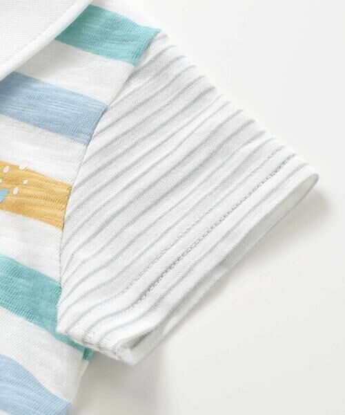 SLAP SLIP BABY / スラップ スリップ ベビー ロンパース | 【お揃い】いろいろ生き物プリントボーダー切り替え襟付きロンパースベビー(60~80cm) | 詳細9