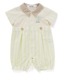 SLAP SLIP BABY / スラップ スリップ ベビー ロンパース | 【お揃い】マルチストライプ切り替え襟付き半袖ロンパースベビー(70~80cm)